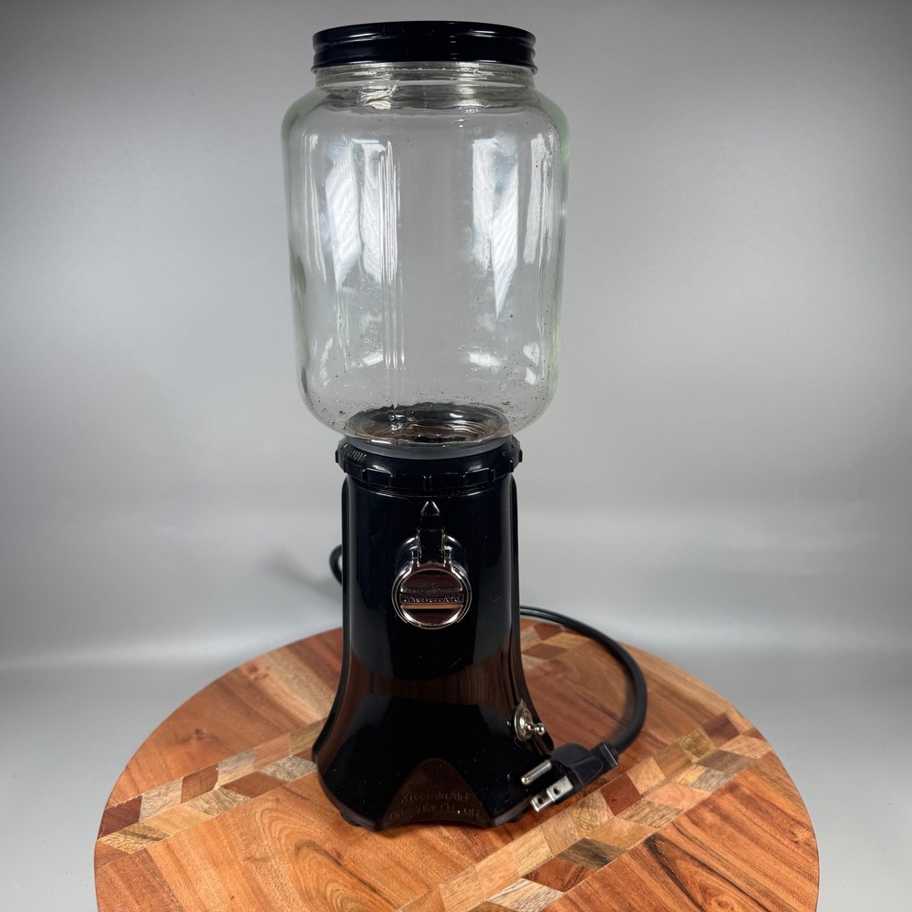 KitchenAid KCG2000B Burr Coffee Grinder Onyx Black Glass Hopper Made in USA